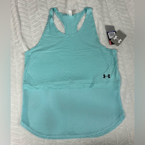 Under Armour tank top, girls size XL aqua nwt - Picture 7 of 8
